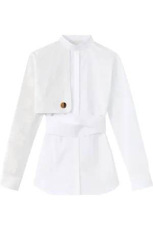 Destree Hans katoenen blouse met jacquard