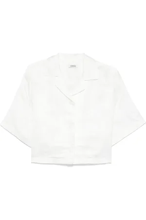 Sandro Cropped blouse met bloemen jacquard