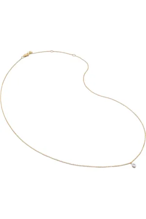 Monica Vinader 14kt geelgouden halsketting met diamant