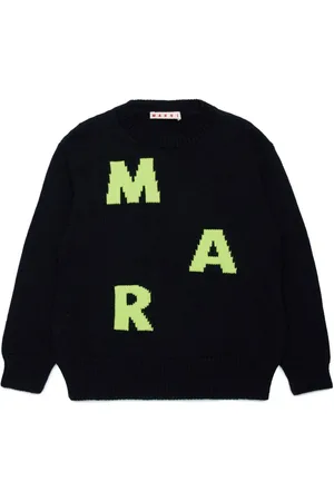Marni Logo intarsia trui met ronde hals