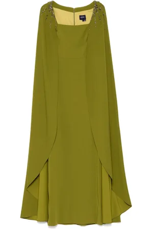 Marchesa Notte Verfraaide avondjurk met cape