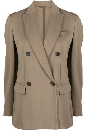 Brunello Cucinelli Blazer met enkele rij knopen