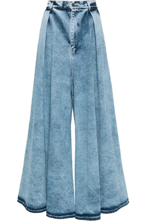 GIUSEPPE DI MORABITO Geplooide jeans met wijde pijpen