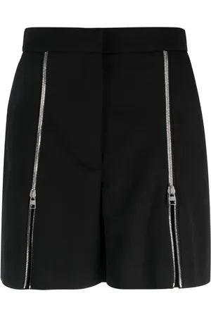 Alexander McQueen Wollen shorts verfraaid met rits