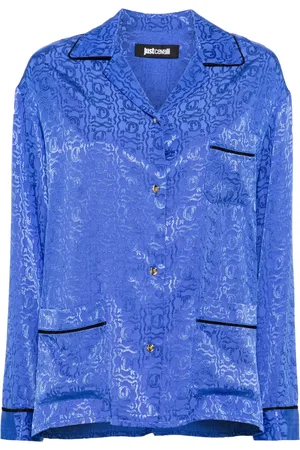 Roberto Cavalli Blouse met logo jacquard