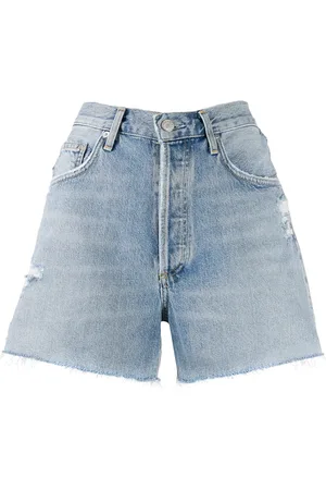AGOLDE Gerafelde denim shorts