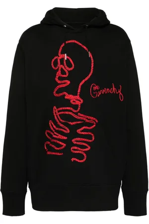 Givenchy Sweater met capuchon en grafisch borduurwerk