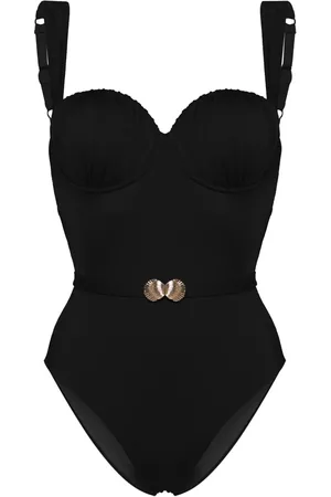 Noire Swimwear Balconette badpak met ruches en ceintuur