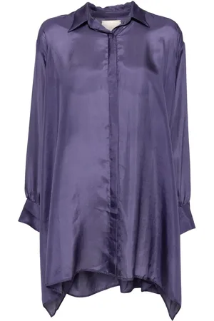 Shanshan Ruan Zijden blouse met verwassen effect