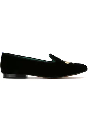 Blue Bird Geborduurde fluwelen Bugs loafers