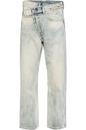 R13 Crossover mid waist jeans met toelopende pijpen