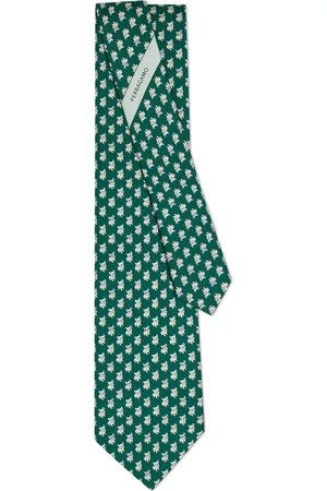 Salvatore Ferragamo Stropdas met buldog print