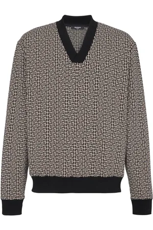 Balmain Sweater met mini monogram jacquard