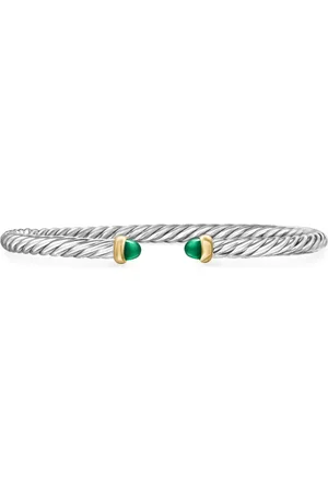 David Yurman 14kt geelgouden en sterling zilveren Cable Flex armband (4mm)
