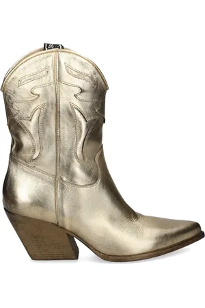 Elena Iachi 70 mm metallic leren cowboylaarzen