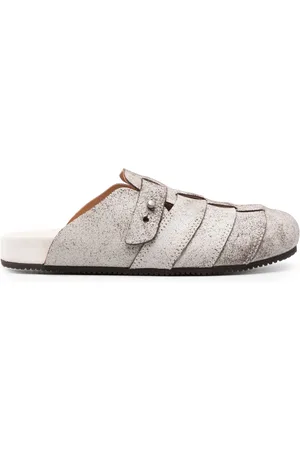 Buttero Leren slippers met ronde neus