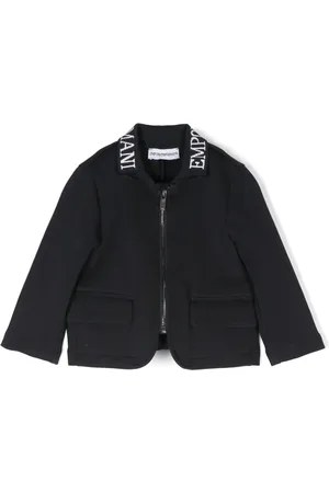 Emporio Armani Blazer met logo intarsia