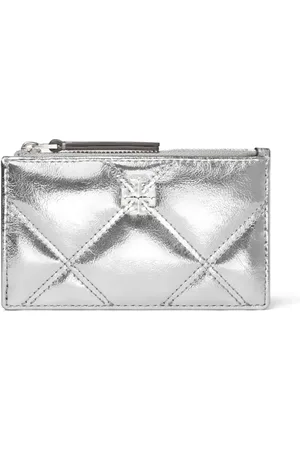 Tory Burch Kira metallic pasjeshouder met diamantvormige voering en rits