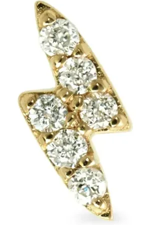 Lark & Berry 14kt geelgouden Lightning Strike oorbel met diamant