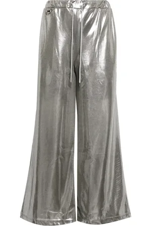 DOUBLET Metallic broek met wijde pijpen