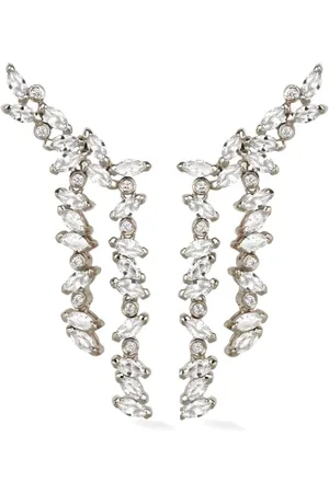 Lark & Berry 14kt witgouden Veto oorbellen met diamant