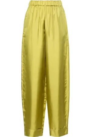 BLANCA High waist zijden palazzo broek