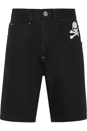 Philipp Plein Shorts met geborduurde doodskop