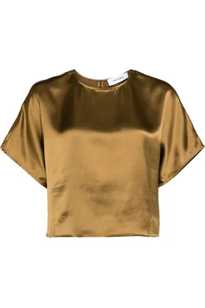 YVES SALOMON Cropped satijnen T
