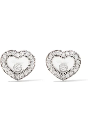Chopard 18kt witgoud Happy Diamonds Icons oor pinnen