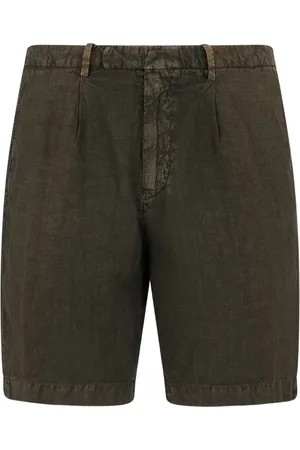 Boglioli Linnen shorts met geverfd effect