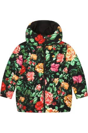 Dolce & Gabbana Gewatteerd jack met rozenprint en capuchon
