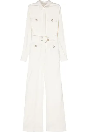 Elie saab Gabardine jumpsuit met wijde pijpen