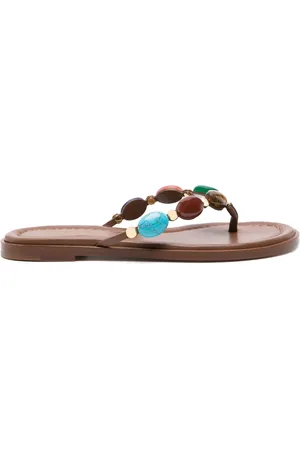 Gianvito Rossi Shanti leren teenslippers