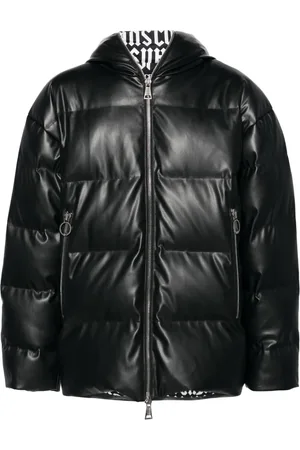 VERSACE Donsjack van imitatieleer met capuchon