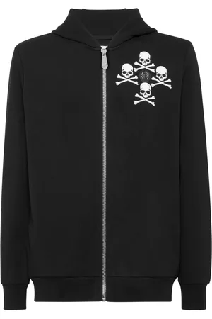Philipp Plein Hoodie van katoenblend met doodskopprint