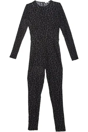 FLEUR DU MAL Flocked catsuit met luipaardprint