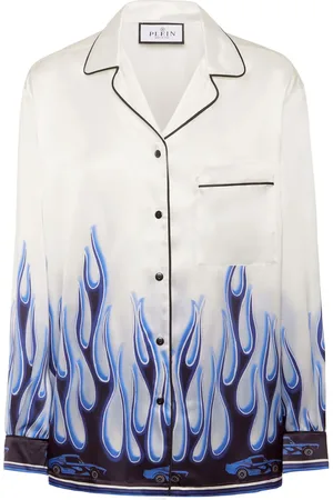Philipp Plein Blouse met vlammen
