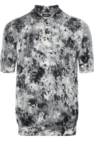 AVANT TOI Geribbeld poloshirt met abstracte print