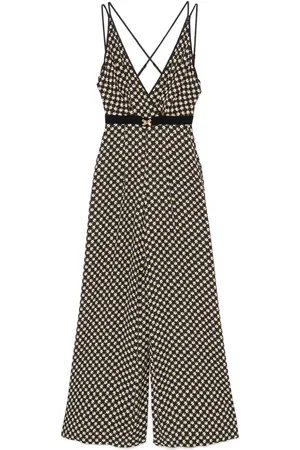 Elisabetta Franchi Georgette jumpsuit met diamantprint