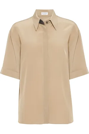 Brunello Cucinelli Blouse van crêpe de chine