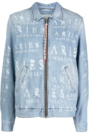 ARIES Gerafeld denim jack met logo