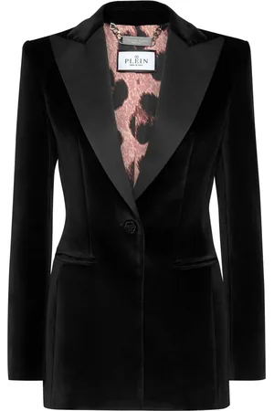 Philipp Plein Fluwelen blazer met doodskopapplicatie