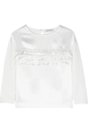 MONNALISA Shirt met logo van stras en ruches