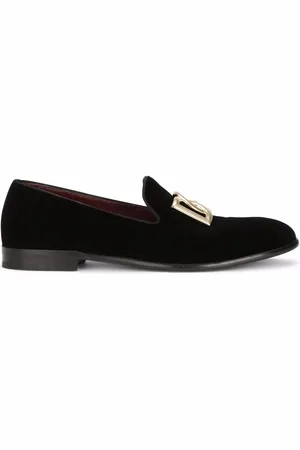 Dolce & Gabbana Fluwelen slippers met logo
