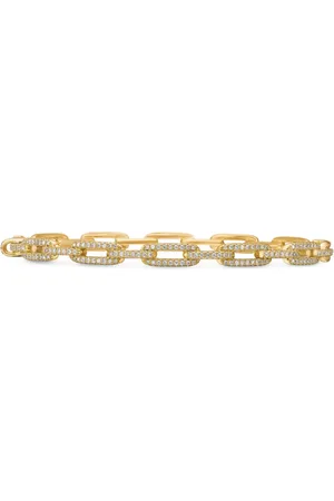 David Yurman 18kt geelgouden Stax Chain schakelarmband met diamant (4mm)
