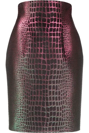 Balmain Kokerrok met krokodillenleer