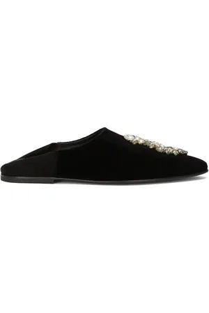 Dolce & Gabbana Fluwelen slippers met broche
