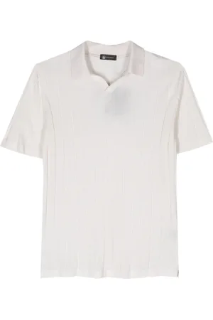 COLOMBO Zijden poloshirt met gespreide kraag
