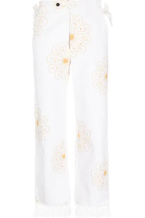 BODE Broek met franje afwerking