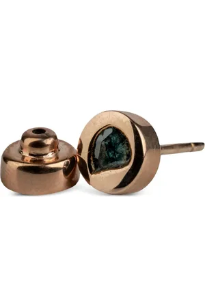 PARTS OF FOUR 18kt rosévergulde sterling zilveren stud oorbel met blauwe diamant